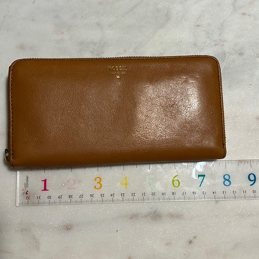Fossil - Cognac Zip Around Wallet